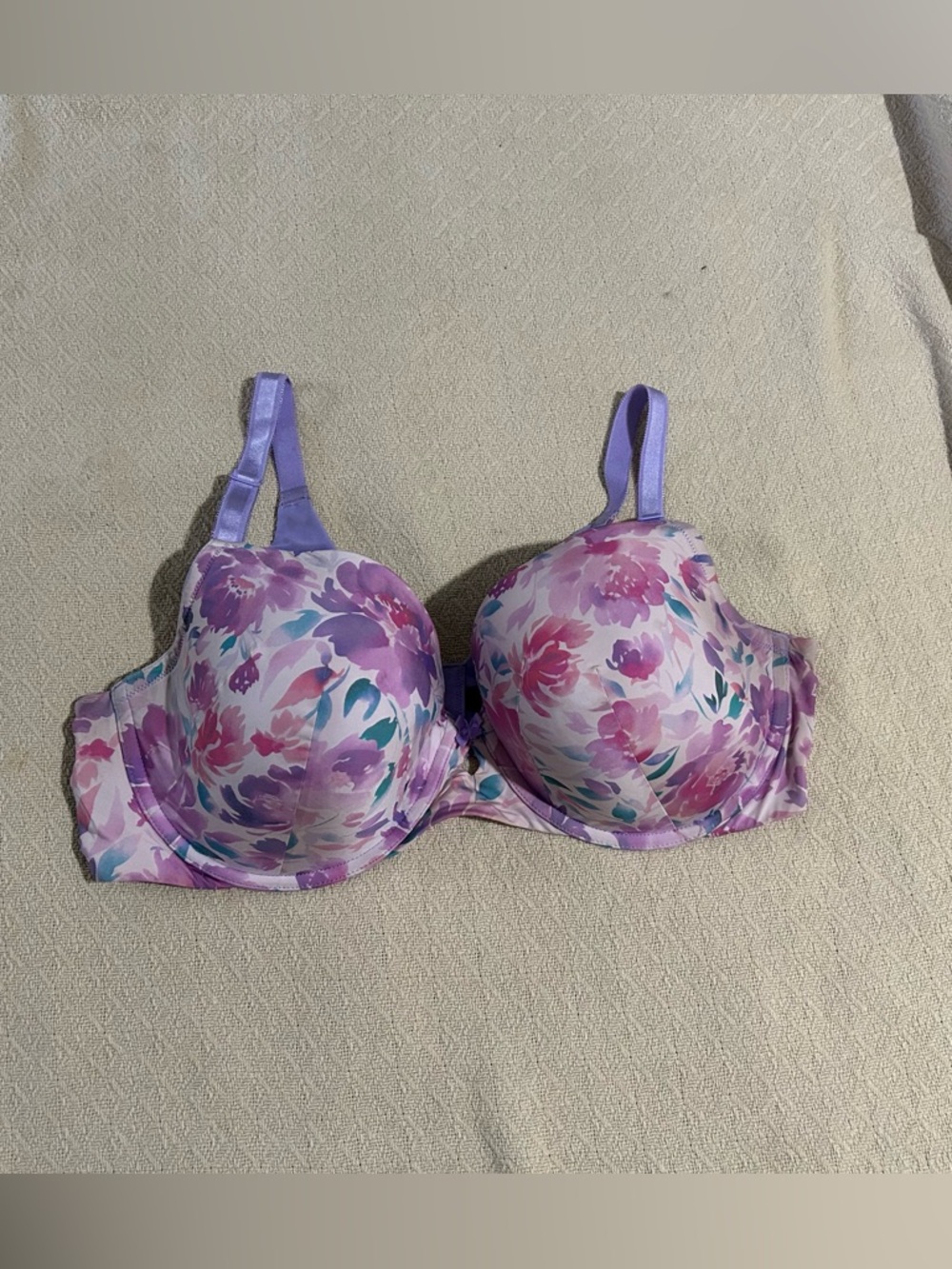 torrid Floral Light Purple and Pink Molded T-Shirt Bra